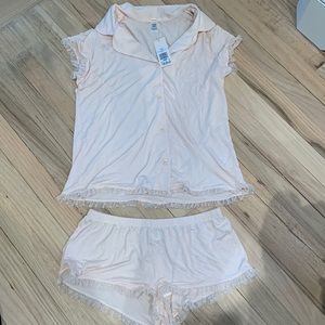 Eberjay Ruffled PJ Set In Light Pink